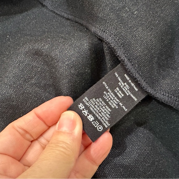 Theory Shift Dress Women L Blue Navy Striped Short Sleeve Mock Neck Classic - Picture 8 of 8